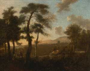 Classical French Landscape with Figures