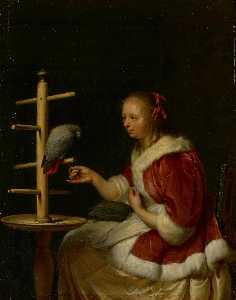 A Lady with Her Parrot