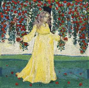 Frau unter Apfelbaum, 1901