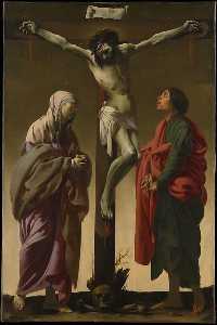 el crucifixión con el virgen y San Juan