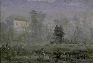 Untitled (landscape with house in background)