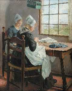 Dutch seamstressesm (Sisters in the sewing room)