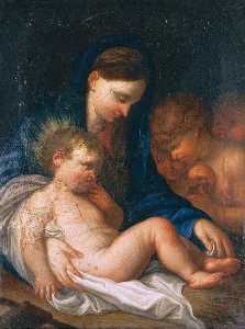 Мадонна с младенцем Причем  ангела