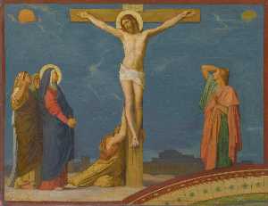 Ла Морт де иисус христос сюр ле Calvaire , исследование для художественное оформление из самых ступица Святой Жермен де-пре , Париж