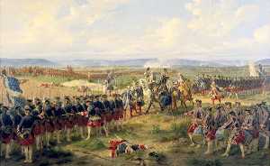 Inglese la battaglia di Fontenoy , 1745 il francese e il Alleati Affrontare lun laltro