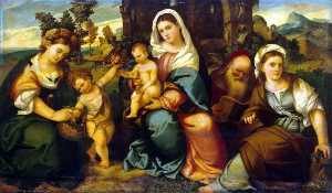мадонна с младенцем со св . Екатерина , иоанна крестителя , Доротея и энтони Аббат