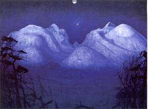 Norvégien Vinternatt i fjellene
