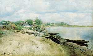 Fishing Village on the Dnieper River
