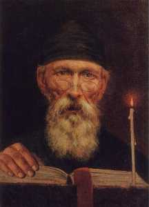 Monk with candle