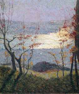 Morning. Autumn Landscape with Trees