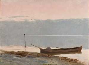 Landscape with a Canoe in the Border