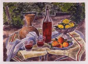Still Life with Two Glasses of Wine