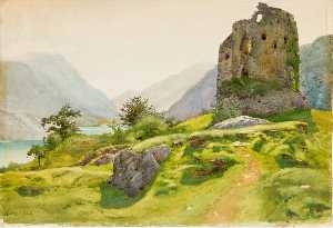 Mountainous Landscape with Ruins