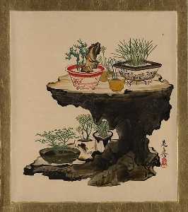 Lacquer Paintings of Various Subjects Bonsai