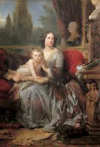 maria duquesa di galliera con lei figlio fillippo
