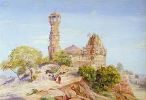 Jain Tower and Temple at Chittore, India