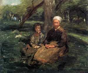 Woman and Child in the Orchard