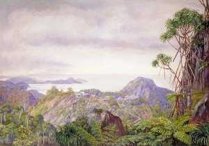 Vue de côte sud de mahé et écoles de Venn's Ville , Les seychelles