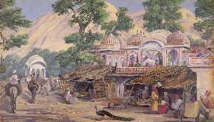 'Temple 附近 Jeypore的 . 印度 . 声明 . 1878'