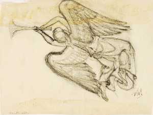 Angel (sketch for Altar Triptych, American Military Cemetery, Anzio, Italy)