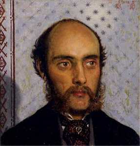 Guillermo Miguel Rossetti ( 1829–1919 ) , a la luz de la lámpara