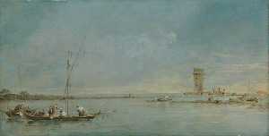 View of the Venetian Lagoon with the Tower of Malghera