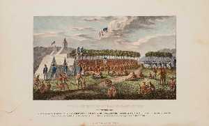 の表示 素晴らしい 条約 開催された プレーリーで デュ チェン , 月 1825 , から 先住民 ポートフォリオ
