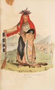 WAA N / A TAA o el Principal en batalla Jefe de el sioux Tribu , desde el Indígena Portafolio