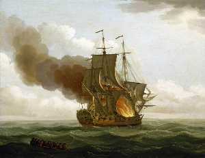 The 'Luxborough' Galley on Fire