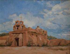 el álamo en old Tucson , ( pintura )