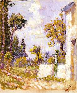 Landscape with Wall and Trees