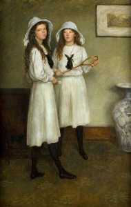Ailsa and Marjorie Hatton, with a Racquet