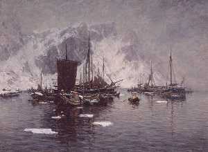 Fishing vessels at Reine, Lofoten, Norway