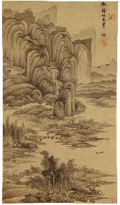 LANDSCAPE IN THE STYLE OF XU BEN (1335 1393)