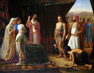 David avec Goliath's Tête