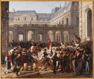 Le duc d'Orléans quitte le Palais Royal, pour se rendre à l'hôtel de ville, 31 juillet 1830
