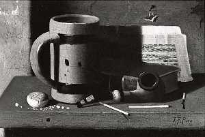 Tankard, Pipe, Matches and Biscuit, (painting)
