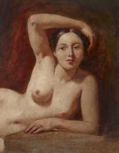 Half Figure of a Female Nude Reclining