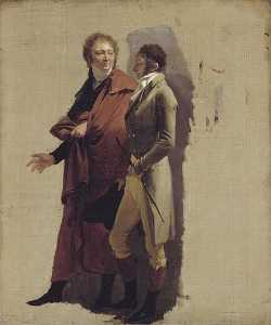 PORTRAITS DE GUILLAUME GUILLON DIT LETHIERE (1760 1832), PEINTRE D'HISTOIRE ET ANTOINE CHARLES HORACE DIT CARLE VERNET (1758 1836), PEINTRE DE BATAILLES