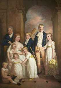 Tommaso Tyndall con moglie e bambini