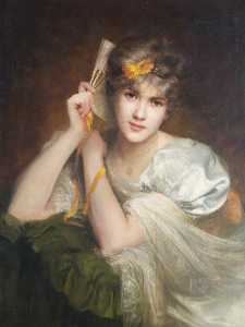 Portrait of an Unknown Woman with a Fan