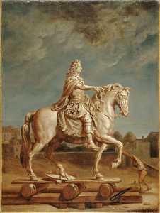 Transport sur la place Louis le Grand (actuelle place Vendôme) de la statue de Louis XIV de Girardon