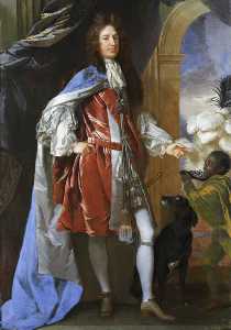 charles seymour ( 1662–1748 ) , 6th Herzog von Somerset , KG , mit ein black seite