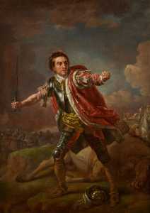 david garrick come Gloucester nel 'Richard III' di william shakespeare , Drury Corsia 1759
