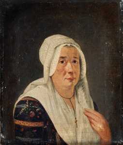 Porträt d'une freifrau âgée , avec une coiffe