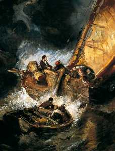 лодка в    шторм