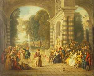 Les plaisirs du bal (after Jean Antonie Watteau)
