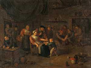 Interior of a Surgery with a Woman Having Blood Let from the Arm and Other Figures