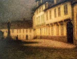 A Beauvais Square by Moonlight