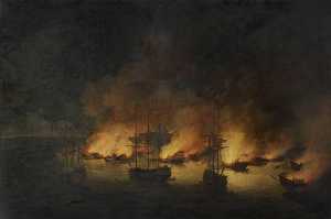 ザー 燃焼 の トルコ語 艦隊 チェスメで ベイ , 7 月 1770